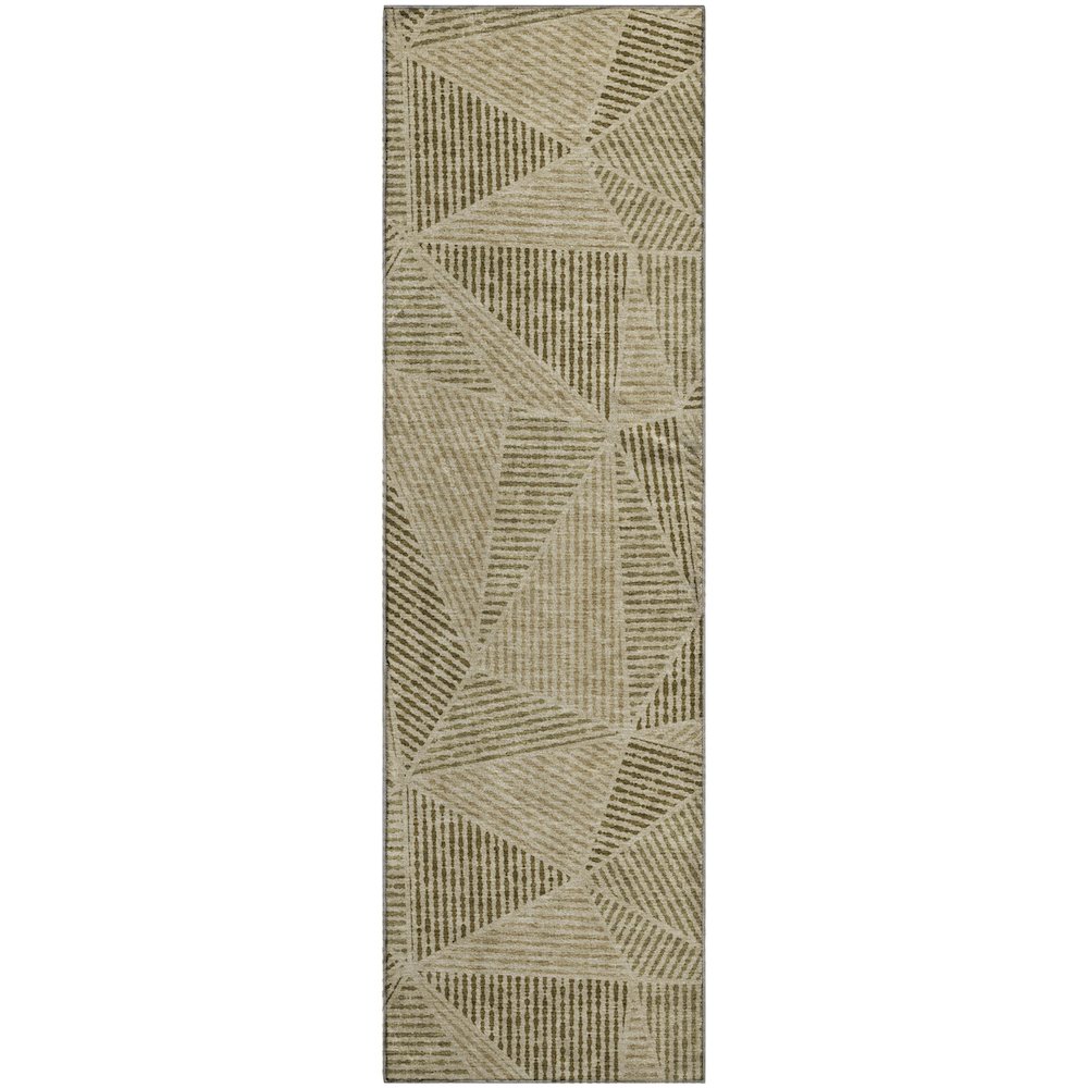 Premium Machine Washable Mayfield  Khaki 2'3" x 7'6" Runner Rug. Picture 1