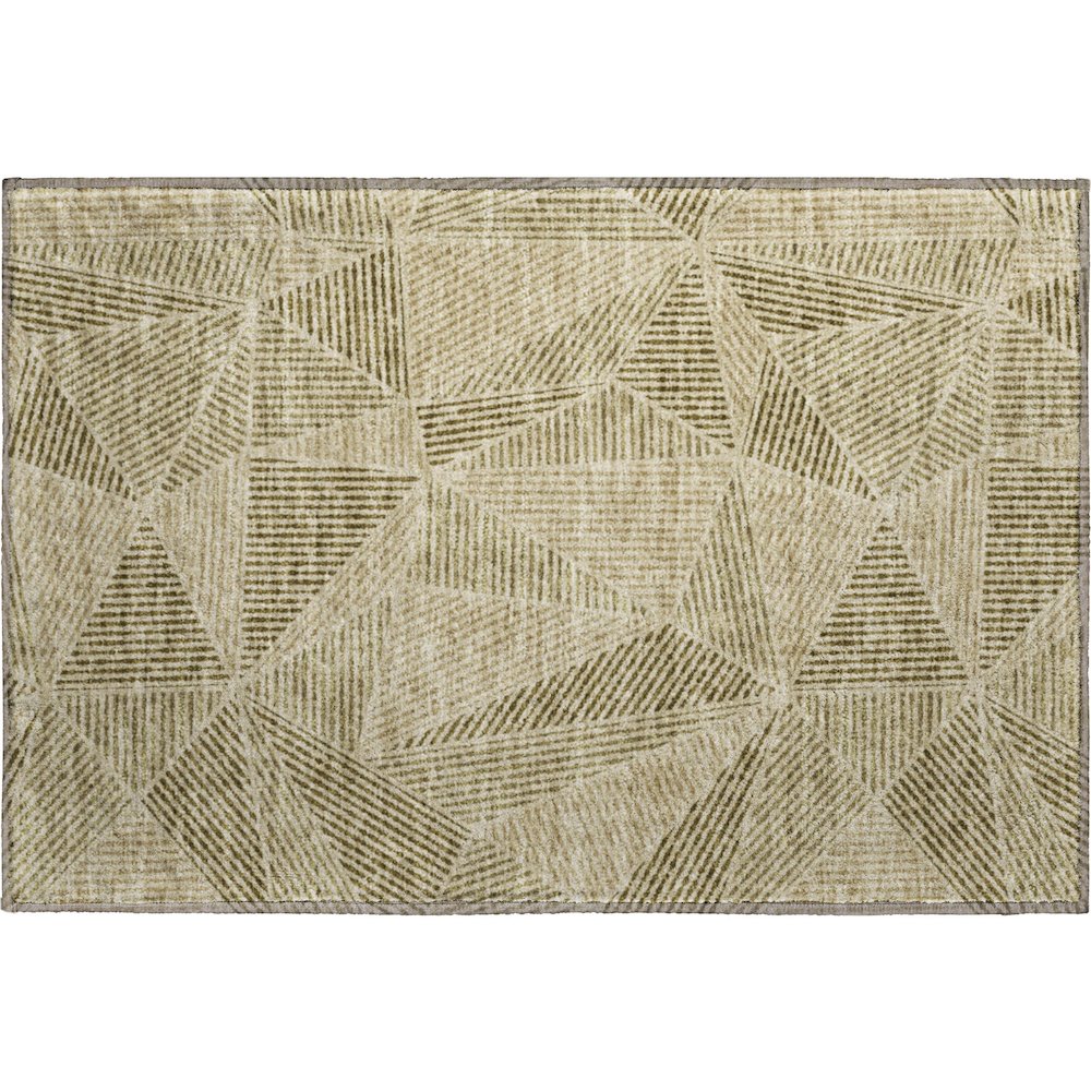 Premium Machine Washable Mayfield  Khaki 1'8" x 2'6" Rug. Picture 1