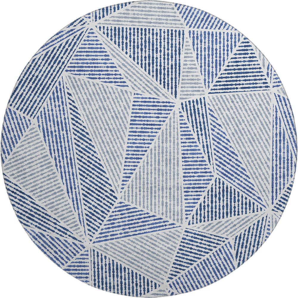 Premium Machine Washable Mayfield  Navy 8' x 8' Round Rug. Picture 1