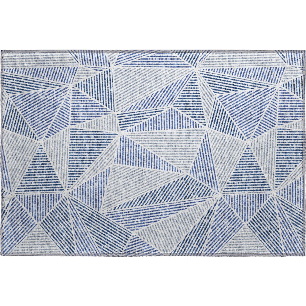 Premium Machine Washable Mayfield  Navy 1'8" x 2'6" Rug. Picture 1