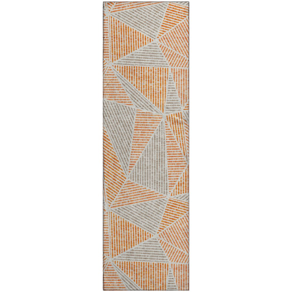 Premium Machine Washable Mayfield  Orange 2'3" x 7'6" Runner Rug. Picture 1