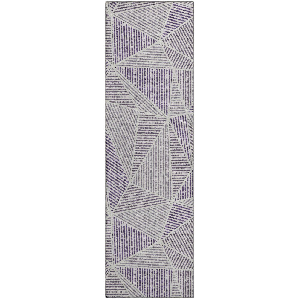 Premium Machine Washable Mayfield  Purple 2'3" x 7'6" Runner Rug. Picture 1