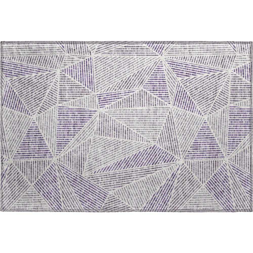 Premium Machine Washable Mayfield  Purple 1'8" x 2'6" Rug. Picture 1