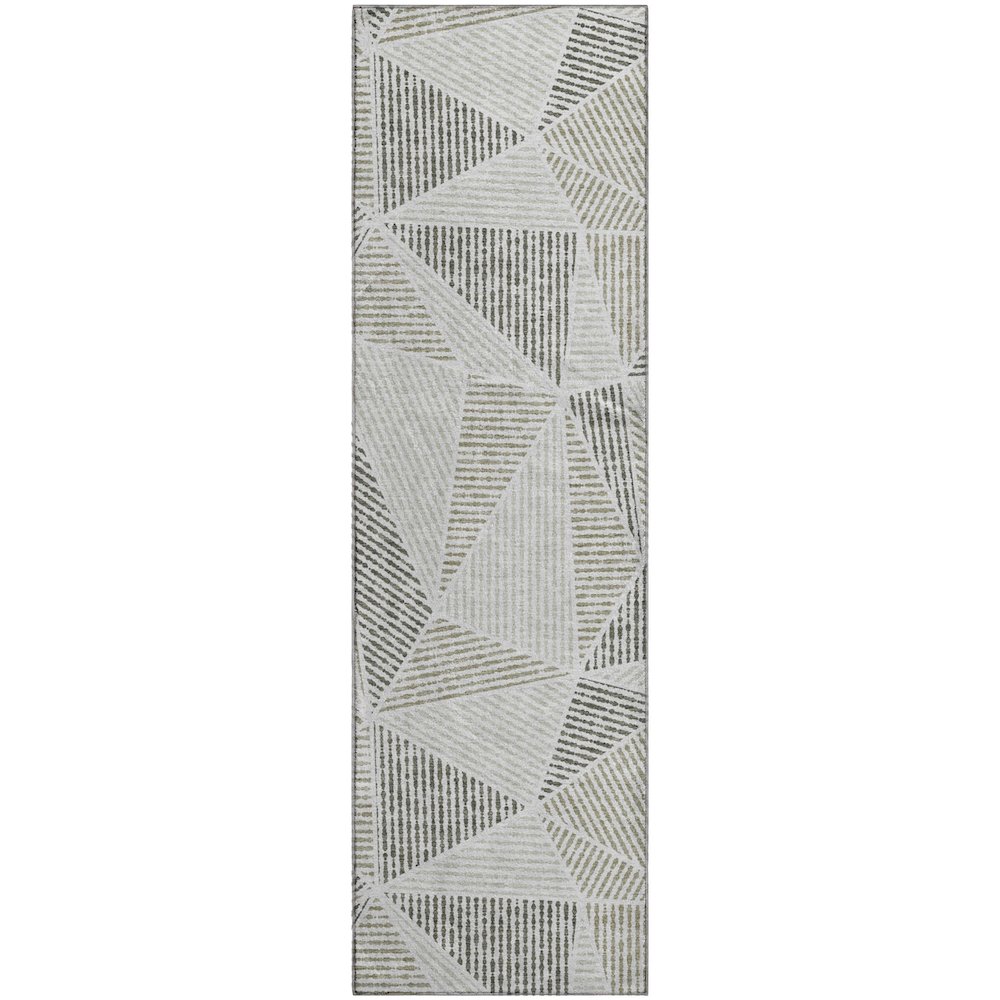 Premium Machine Washable Mayfield  Taupe 2'3" x 7'6" Runner Rug. Picture 1