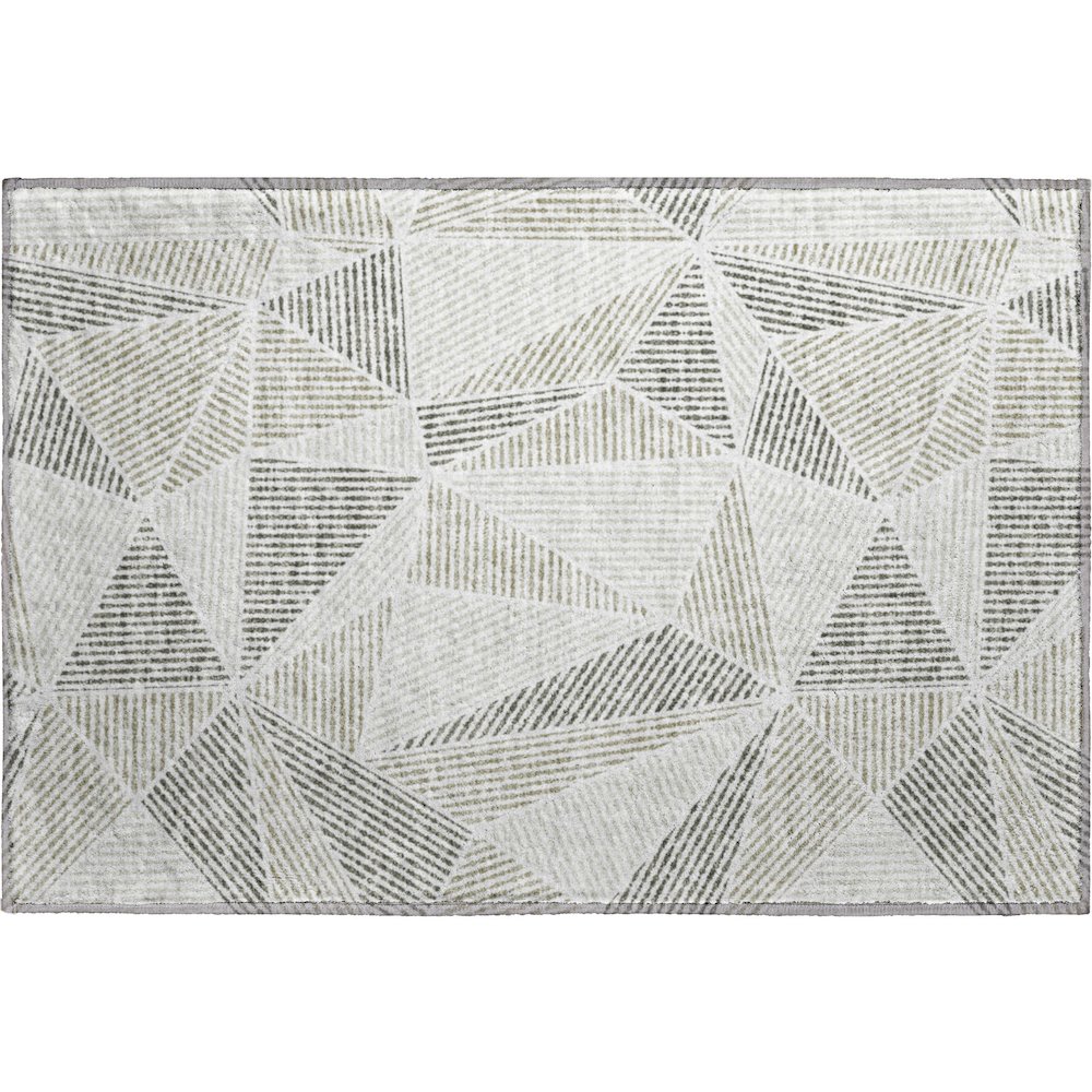 Premium Machine Washable Mayfield  Taupe 1'8" x 2'6" Rug. Picture 1