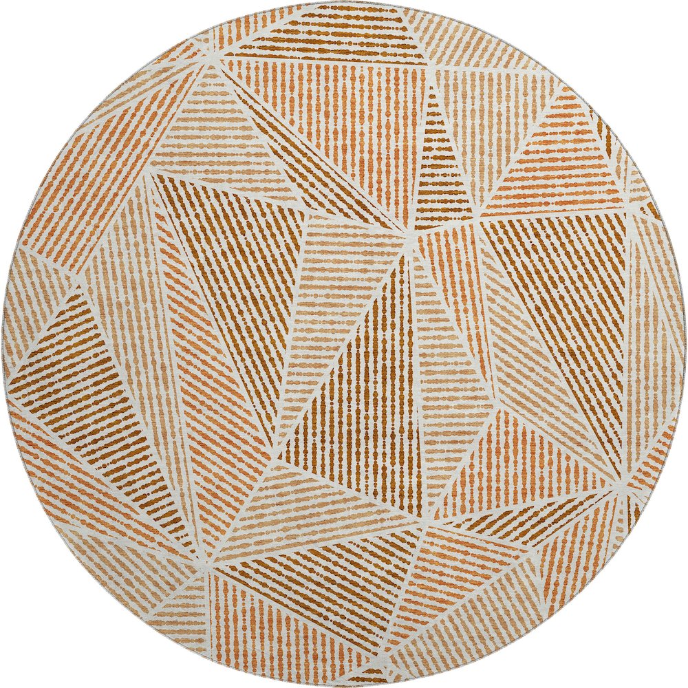 Premium Machine Washable Mayfield  Terracotta 8' x 8' Round Rug. Picture 1