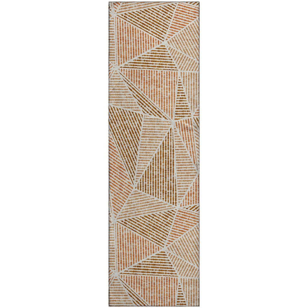 Premium Machine Washable Mayfield  Terracotta 2'3" x 7'6" Runner Rug. Picture 1
