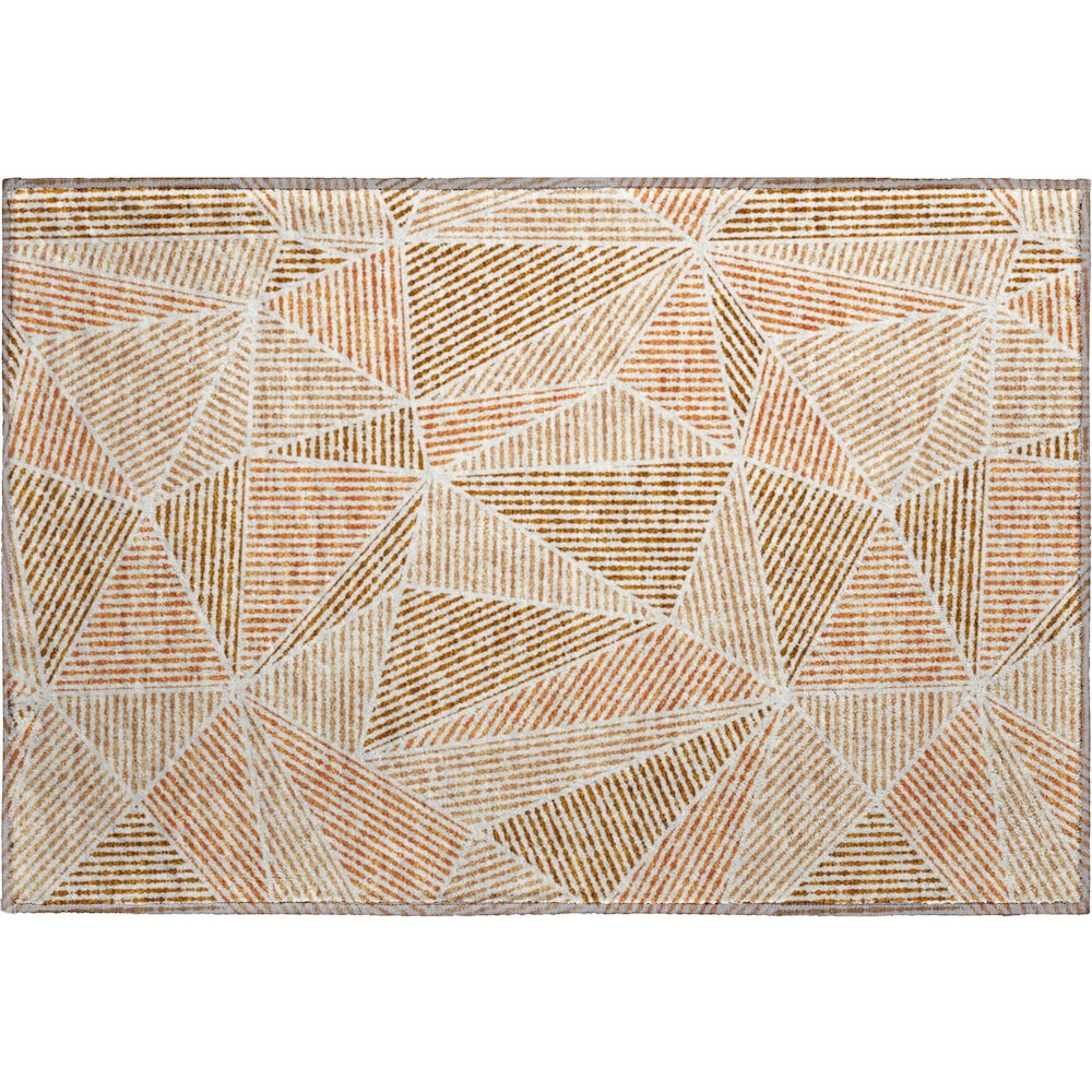 Premium Machine Washable Mayfield  Terracotta 1'8" x 2'6" Rug. Picture 1