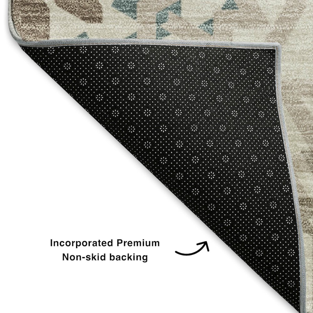 Premium Machine Washable Mayfield  Beige 1'8" x 2'6" Rug. Picture 2