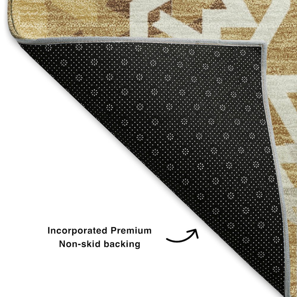 Premium Machine Washable Mayfield  Gold 1'8" x 2'6" Rug. Picture 2