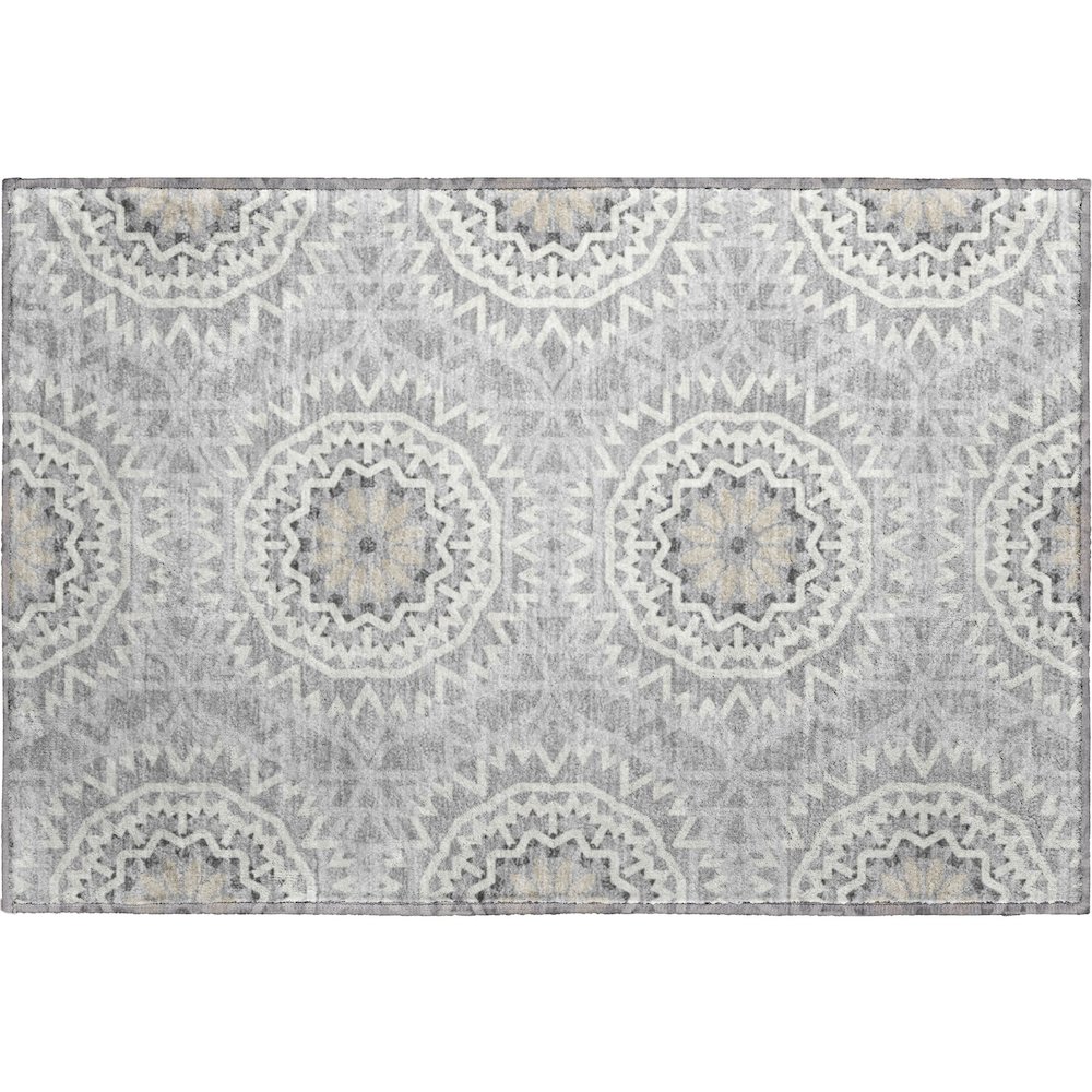 Premium Machine Washable Mayfield  Gray 1'8" x 2'6" Rug. Picture 1