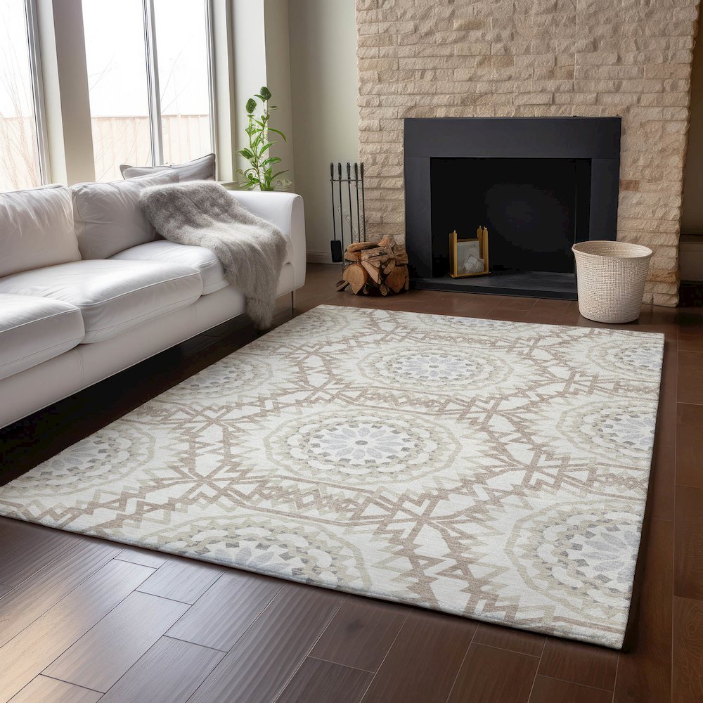 Premium Machine Washable Mayfield  Ivory 2'6" x 3'10" Rug. Picture 6