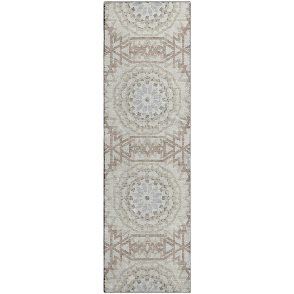 Premium Machine Washable Mayfield  Ivory 2'3" x 7'6" Runner Rug. Picture 1