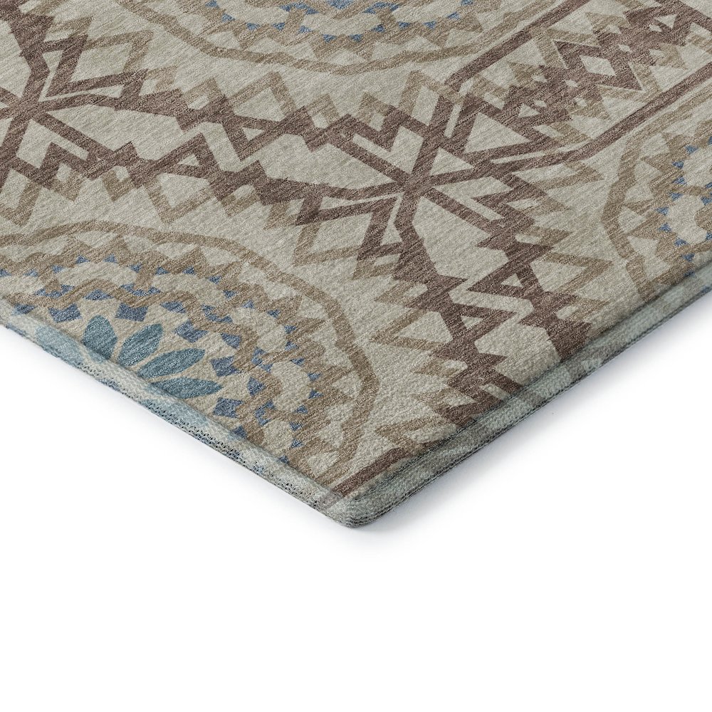 Premium Machine Washable Mayfield  Khaki 1'8" x 2'6" Rug. Picture 3