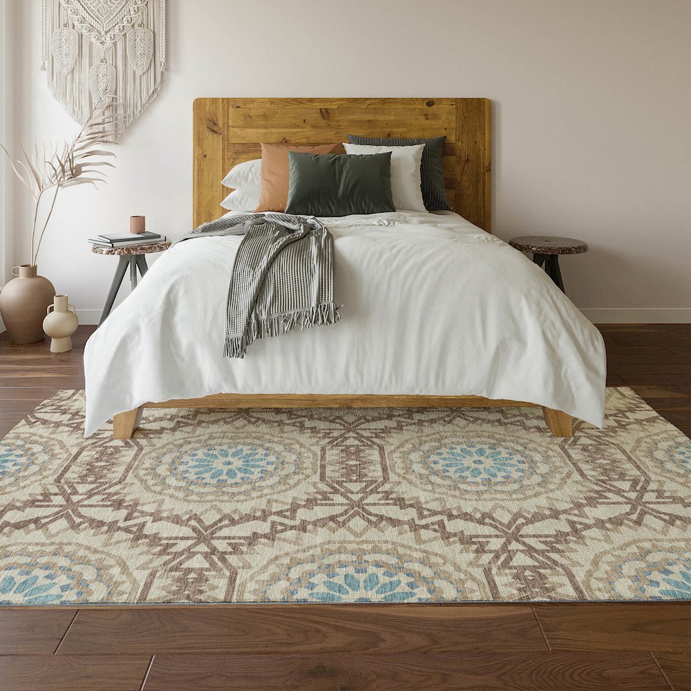 Premium Machine Washable Mayfield  Khaki 2'6" x 3'10" Rug. Picture 6