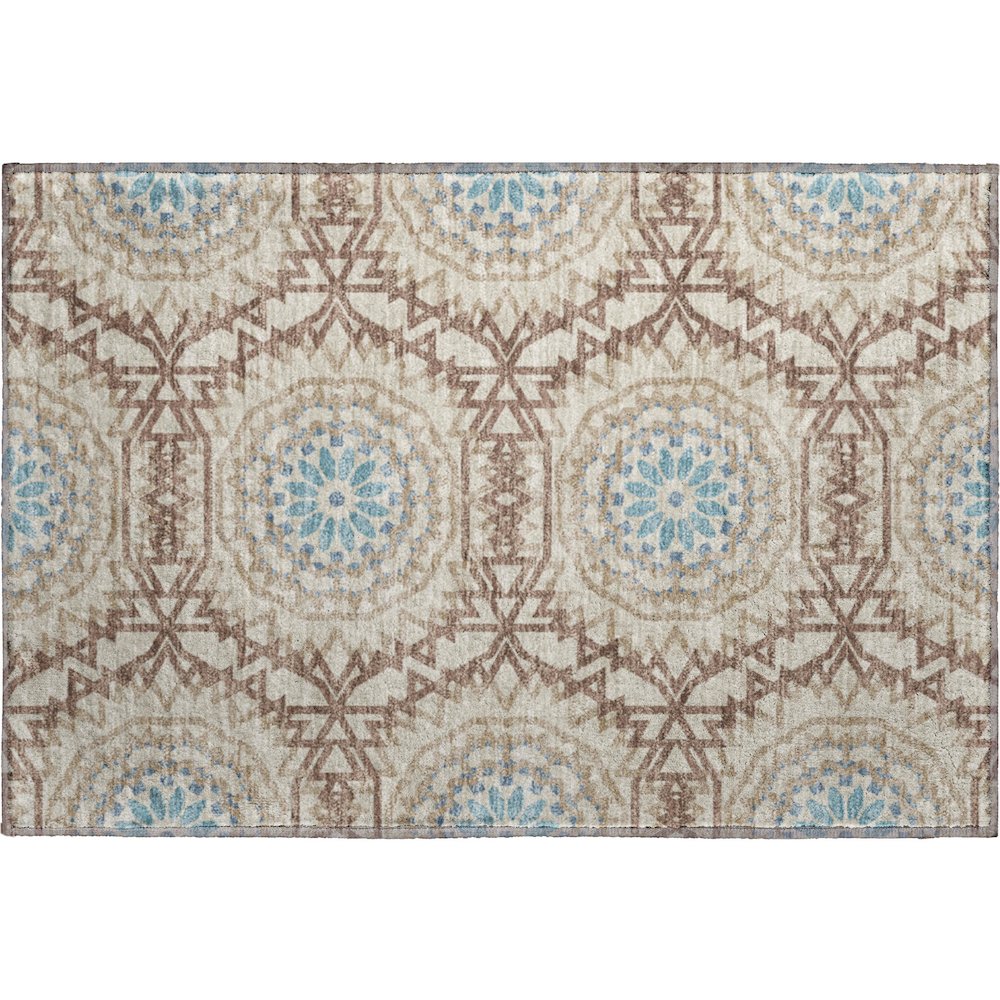 Premium Machine Washable Mayfield  Khaki 1'8" x 2'6" Rug. Picture 1