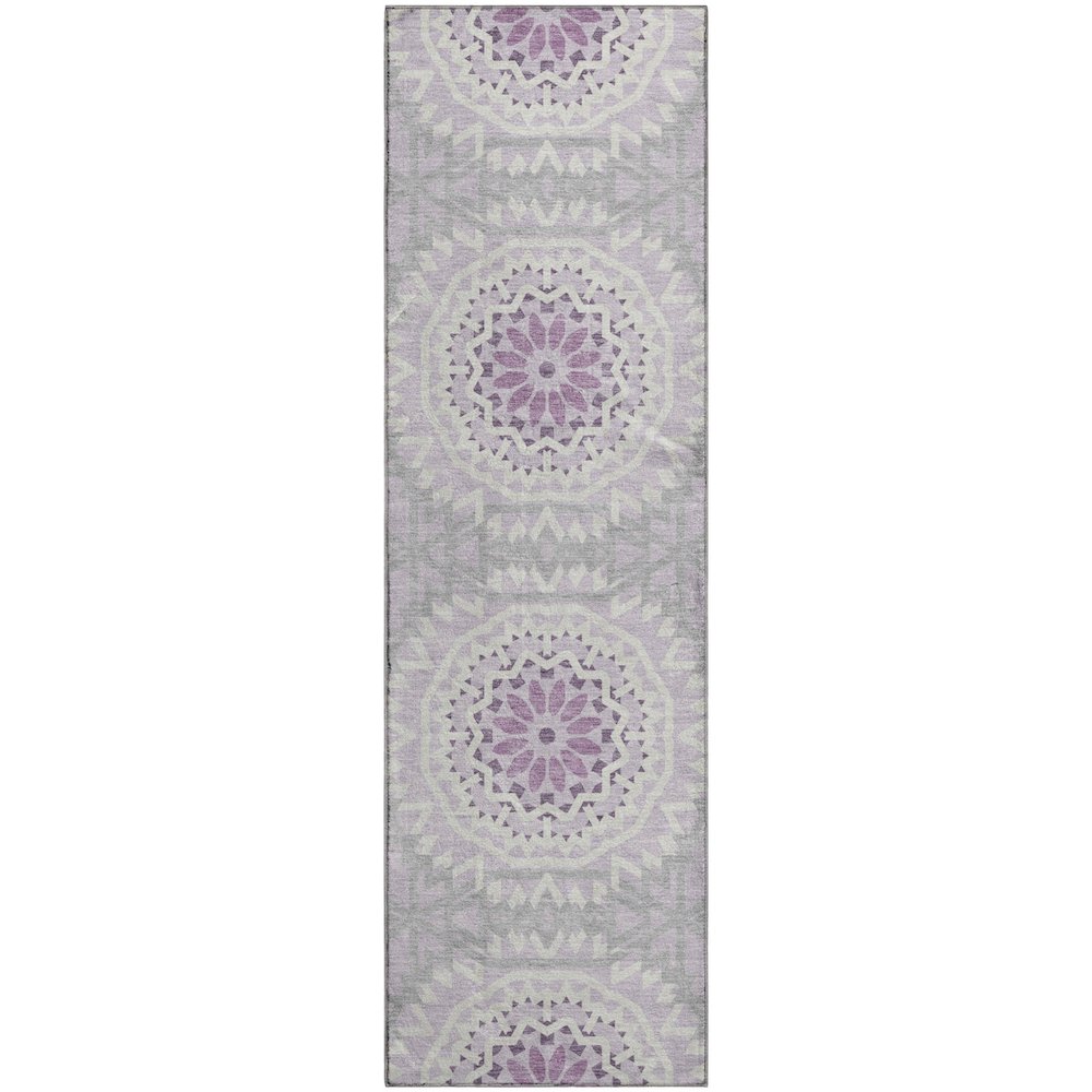 Premium Machine Washable Mayfield  Lilac 2'3" x 7'6" Runner Rug. Picture 1