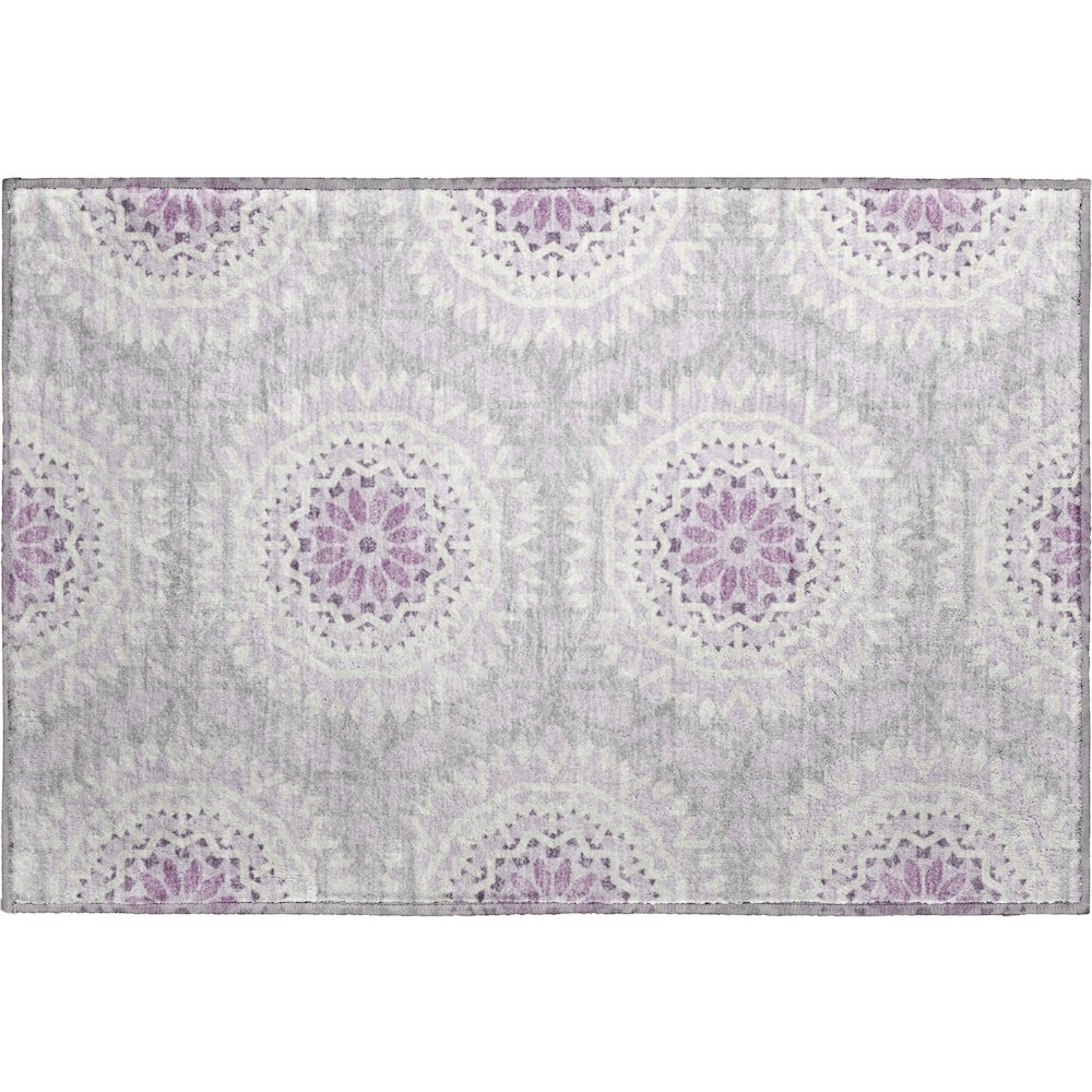 Premium Machine Washable Mayfield  Lilac 1'8" x 2'6" Rug. Picture 1