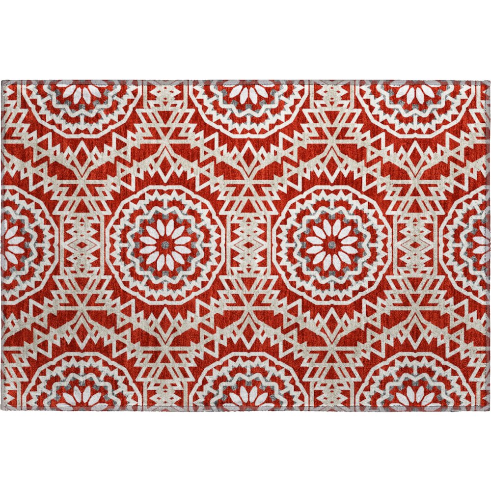 Premium Machine Washable Mayfield  Red 1'8" x 2'6" Rug. Picture 1