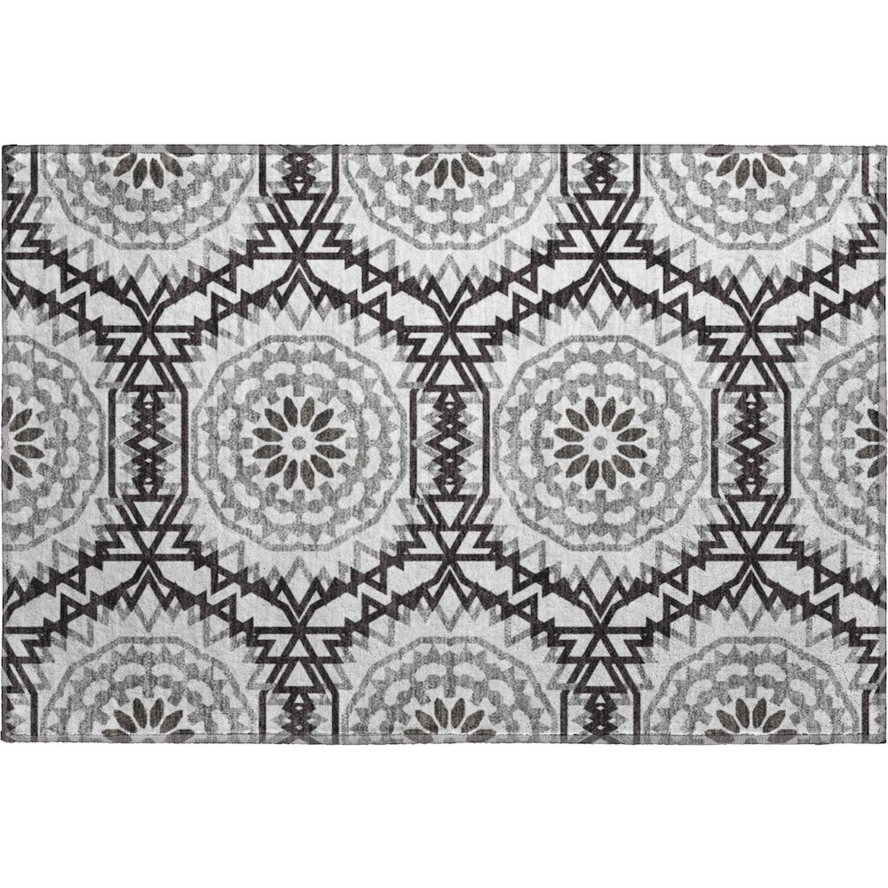 Premium Machine Washable Mayfield  White 1'8" x 2'6" Rug. Picture 1