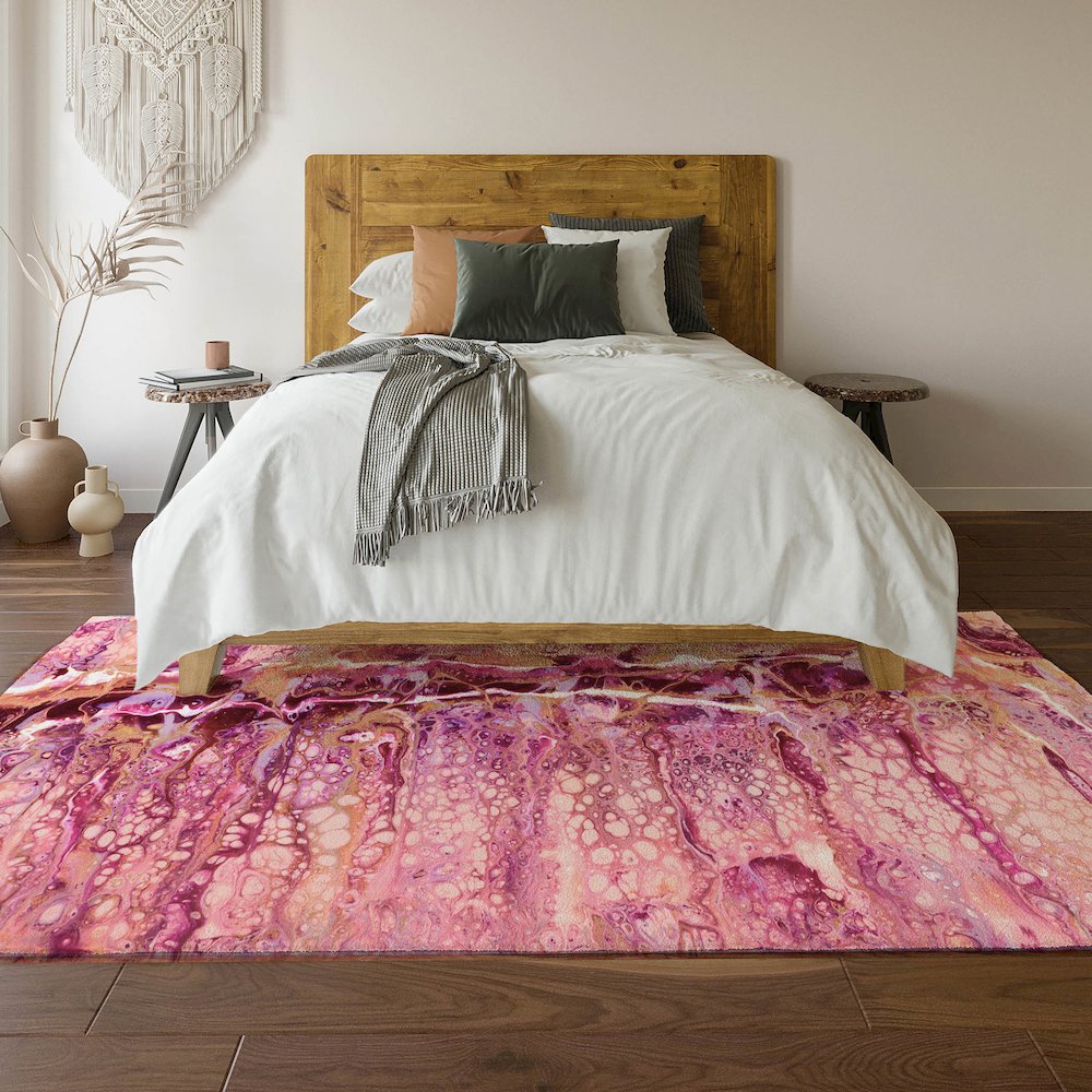 Premium Machine Washable Mayfield  Berry 2'6" x 3'10" Rug. Picture 6