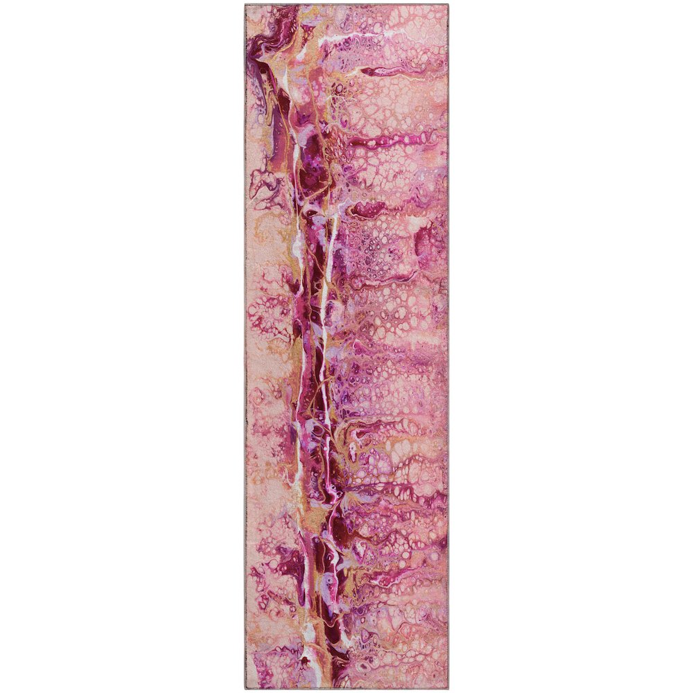 Premium Machine Washable Mayfield  Berry 2'3" x 7'6" Runner Rug. Picture 1