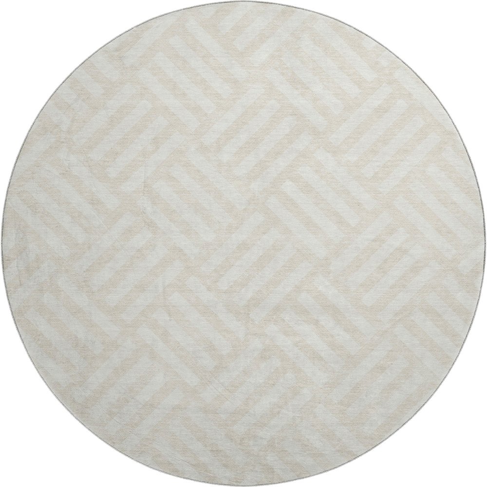 Premium Machine Washable Mayfield  Ivory 8' x 8' Round Rug. Picture 1