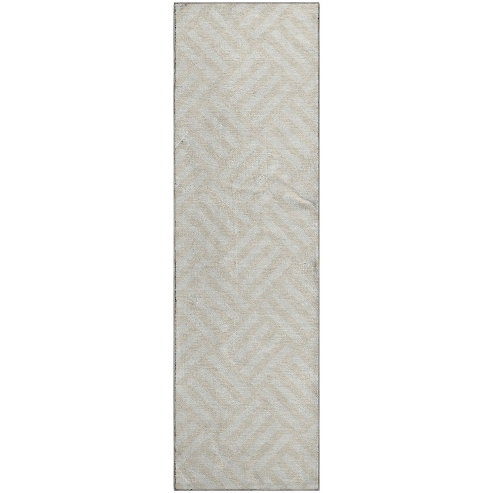 Premium Machine Washable Mayfield  Ivory 2'3" x 7'6" Runner Rug. Picture 1