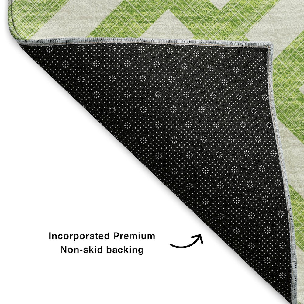 Premium Machine Washable Mayfield  Lime 1'8" x 2'6" Rug. Picture 2