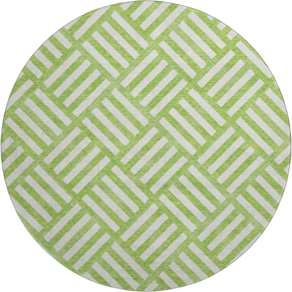Premium Machine Washable Mayfield  Lime 8' x 8' Round Rug. Picture 1