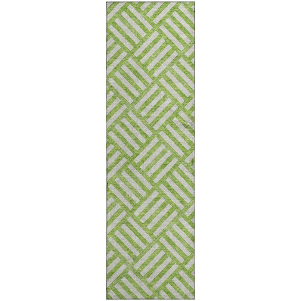 Premium Machine Washable Mayfield  Lime 2'3" x 7'6" Runner Rug. Picture 1