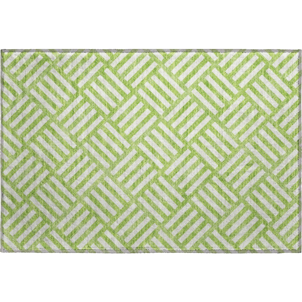 Premium Machine Washable Mayfield  Lime 1'8" x 2'6" Rug. Picture 1