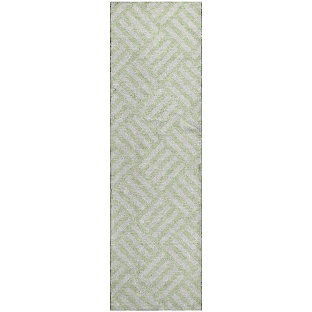 Premium Machine Washable Mayfield  Mint 2'3" x 7'6" Runner Rug. Picture 1