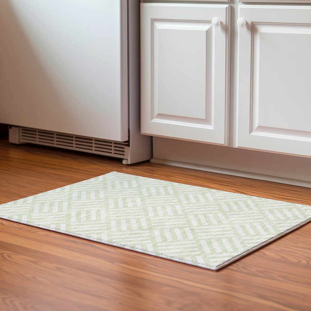 Premium Machine Washable Mayfield  Mint 1'8" x 2'6" Rug. Picture 5