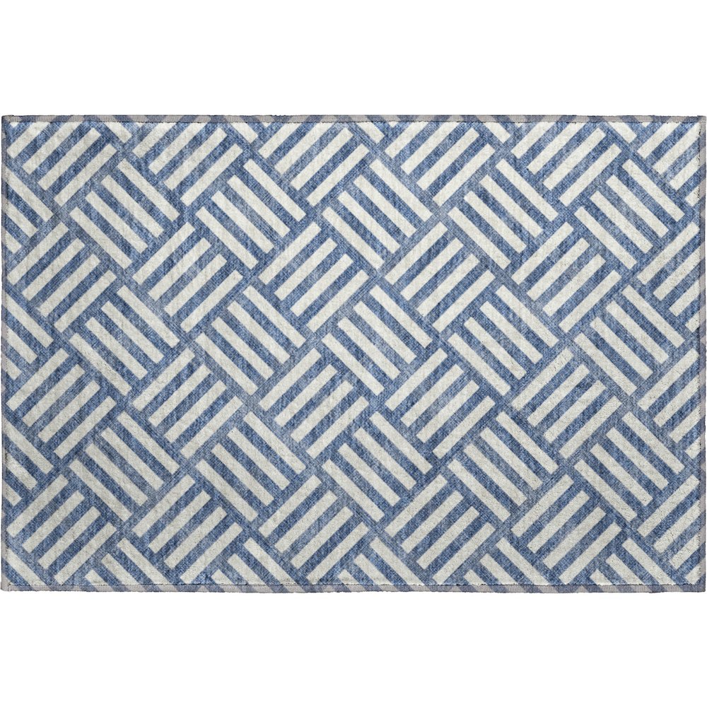 Premium Machine Washable Mayfield  Navy 1'8" x 2'6" Rug. Picture 1