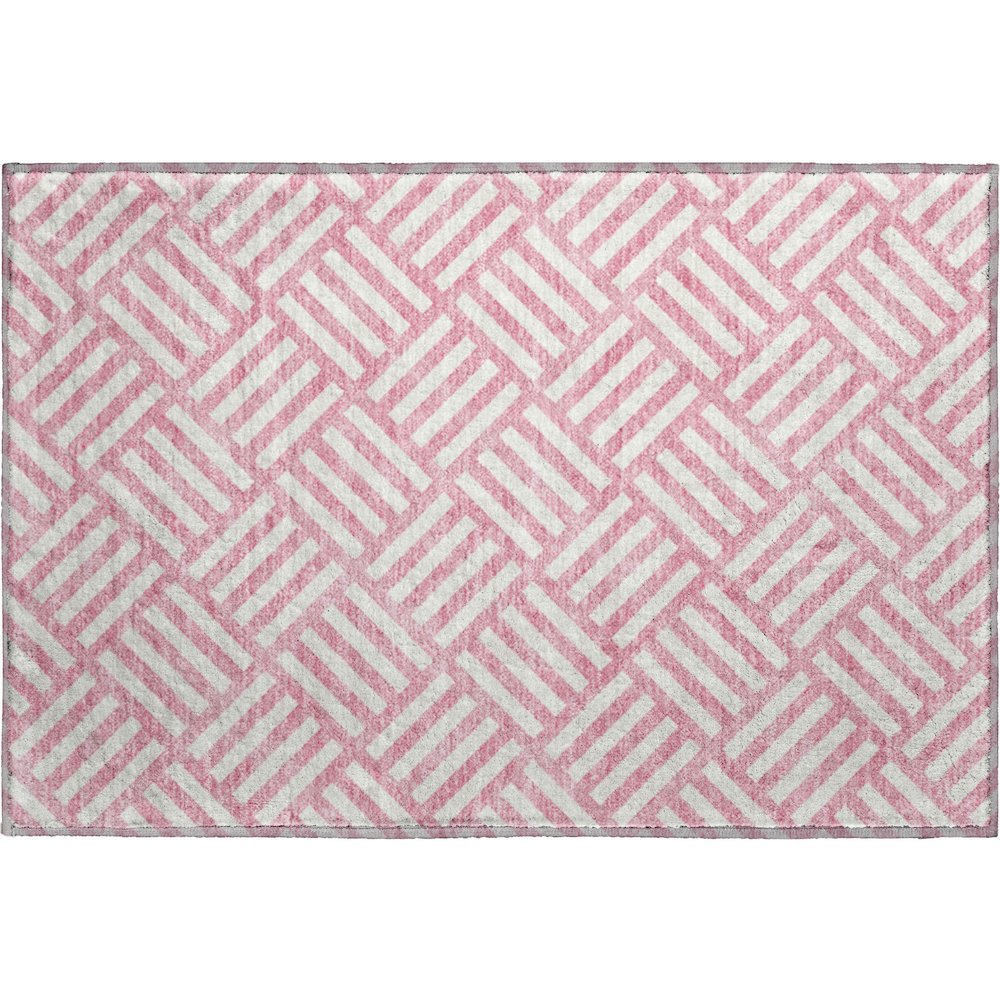 Premium Machine Washable Mayfield  Pink 1'8" x 2'6" Rug. Picture 1