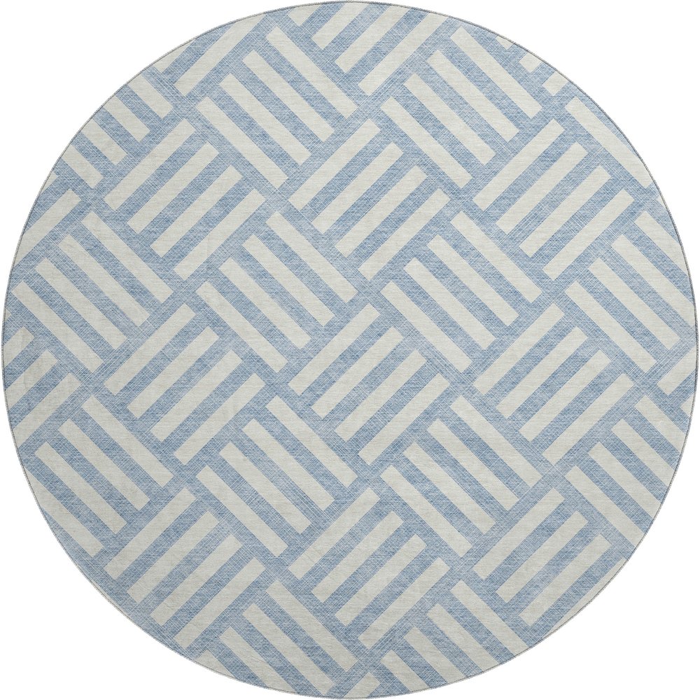 Premium Machine Washable Mayfield  Sky 8' x 8' Round Rug. Picture 1