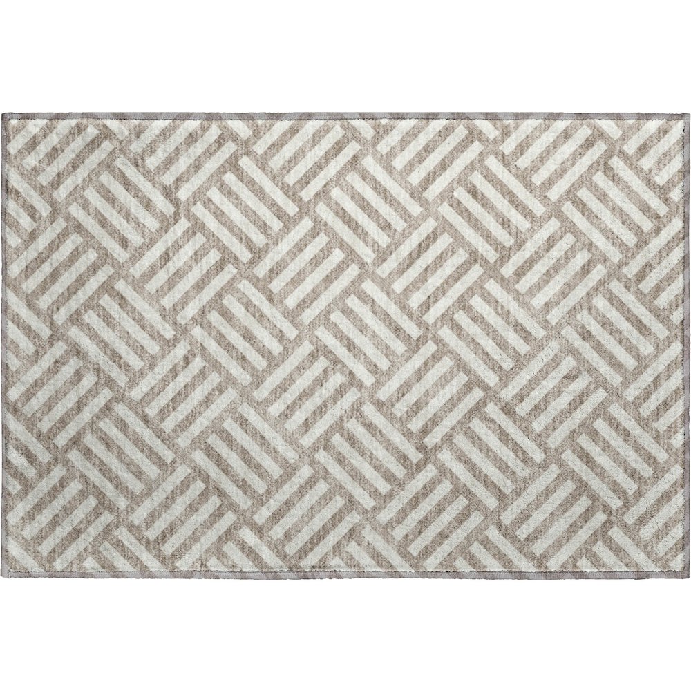 Premium Machine Washable Mayfield  Taupe 1'8" x 2'6" Rug. Picture 1
