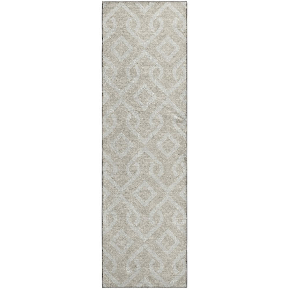Premium Machine Washable Mayfield  Beige 2'3" x 7'6" Runner Rug. Picture 1