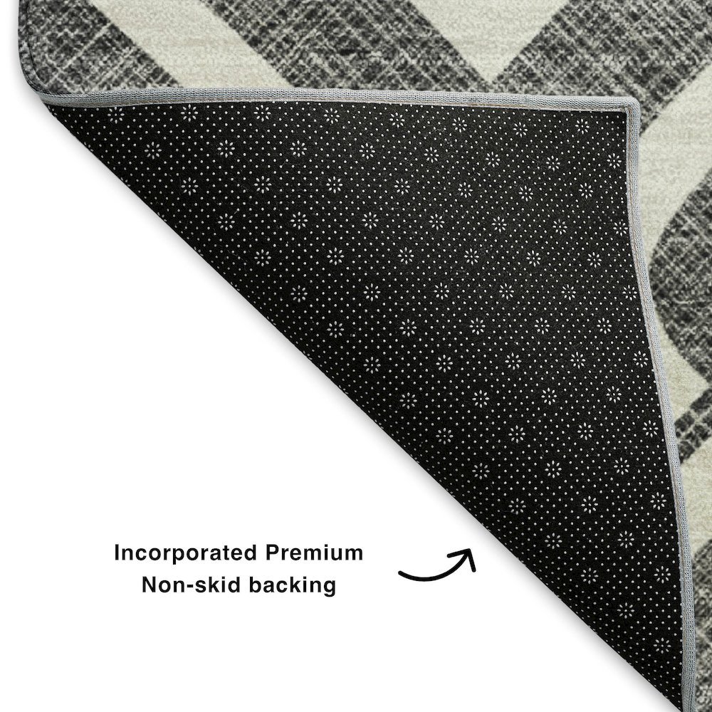 Premium Machine Washable Mayfield  Black 1'8" x 2'6" Rug. Picture 2