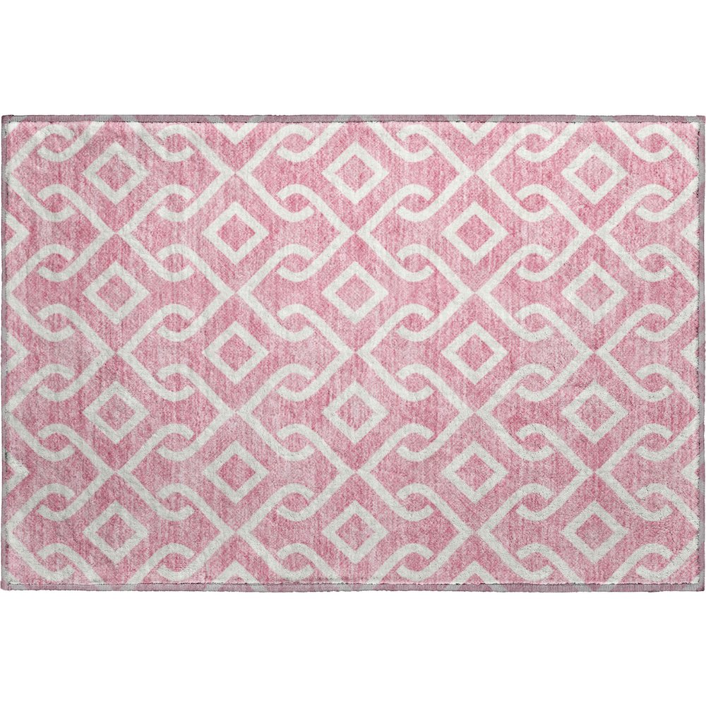 Premium Machine Washable Mayfield  Blush 1'8" x 2'6" Rug. Picture 1