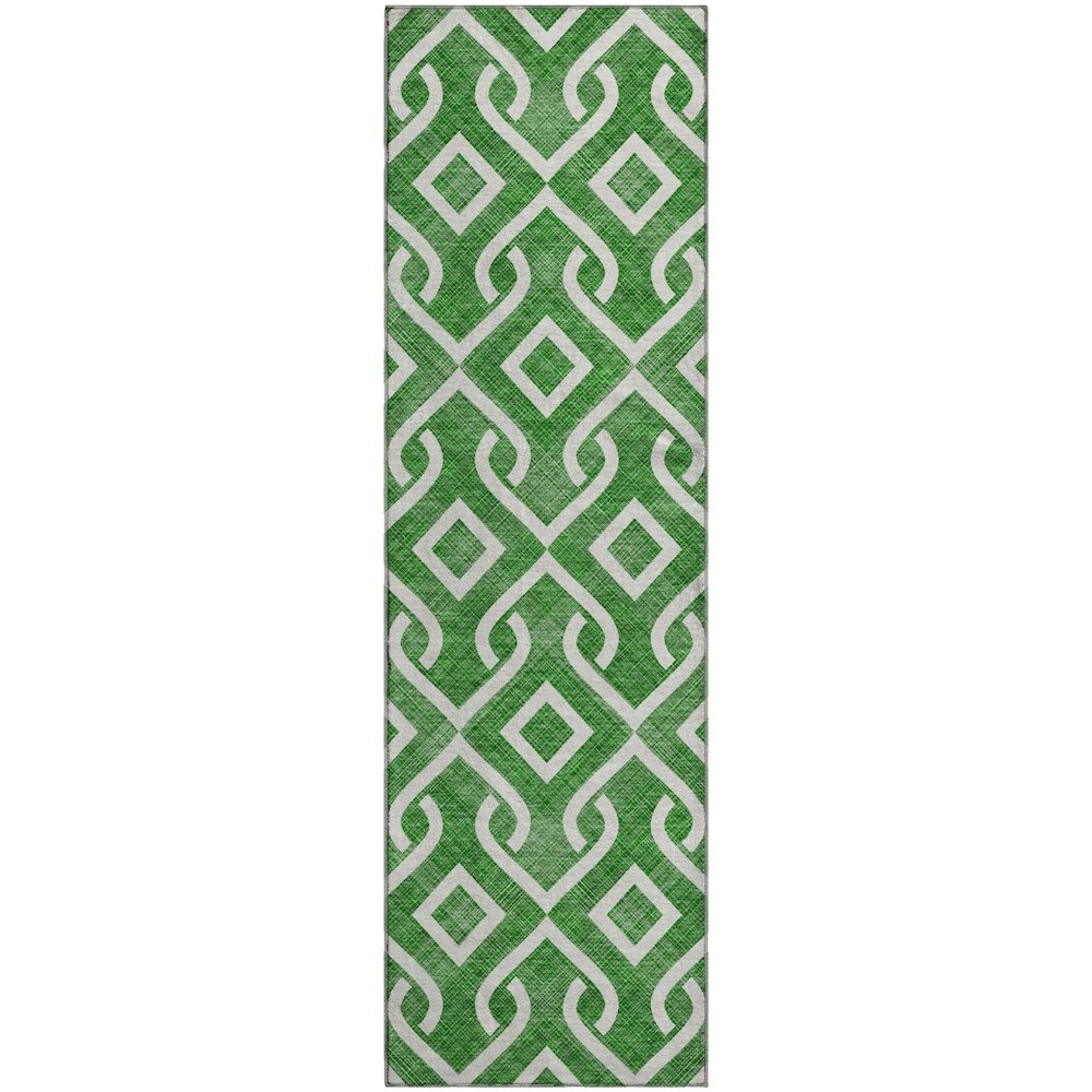 Premium Machine Washable Mayfield  Emerald 2'3" x 7'6" Runner Rug. Picture 1