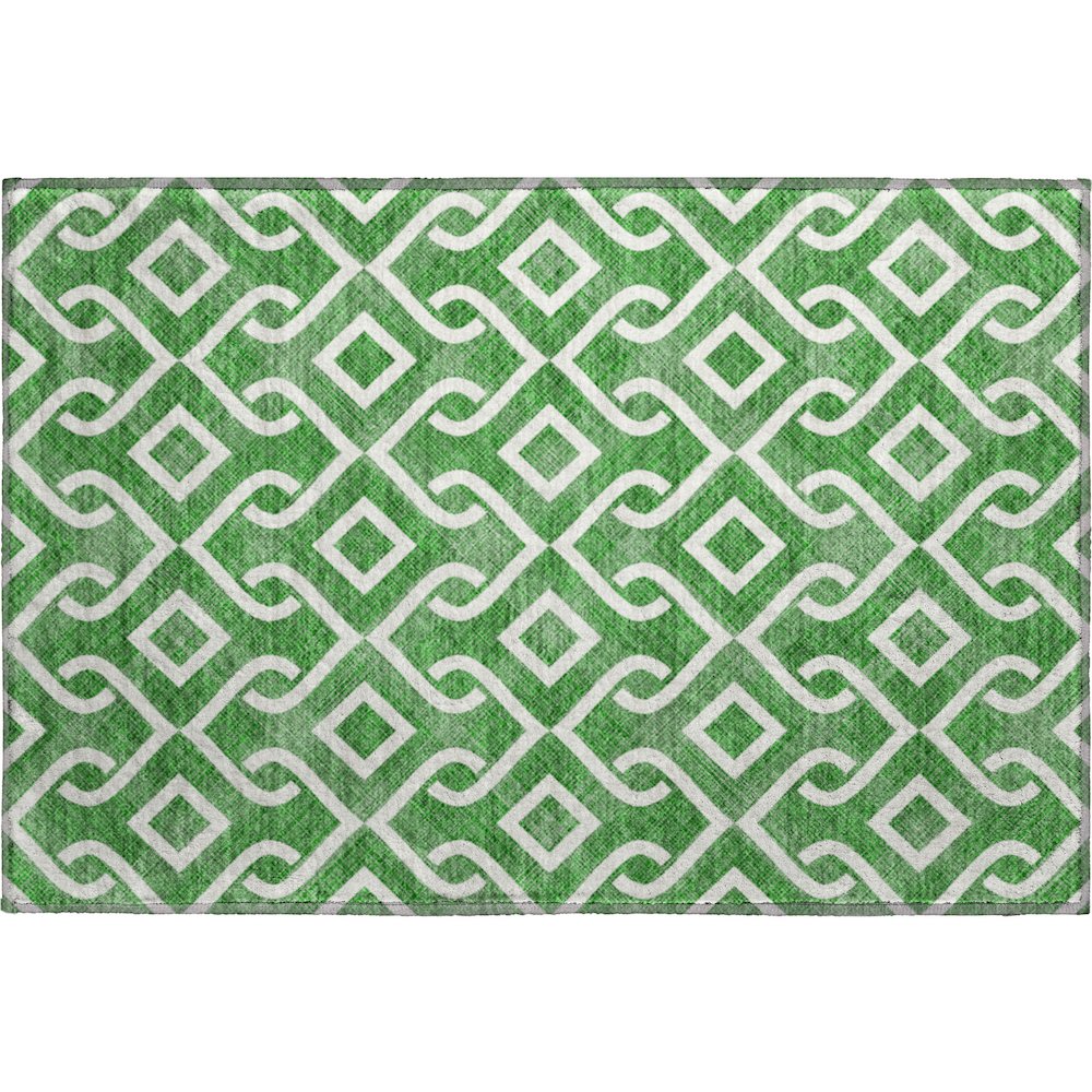 Premium Machine Washable Mayfield  Emerald 1'8" x 2'6" Rug. Picture 1