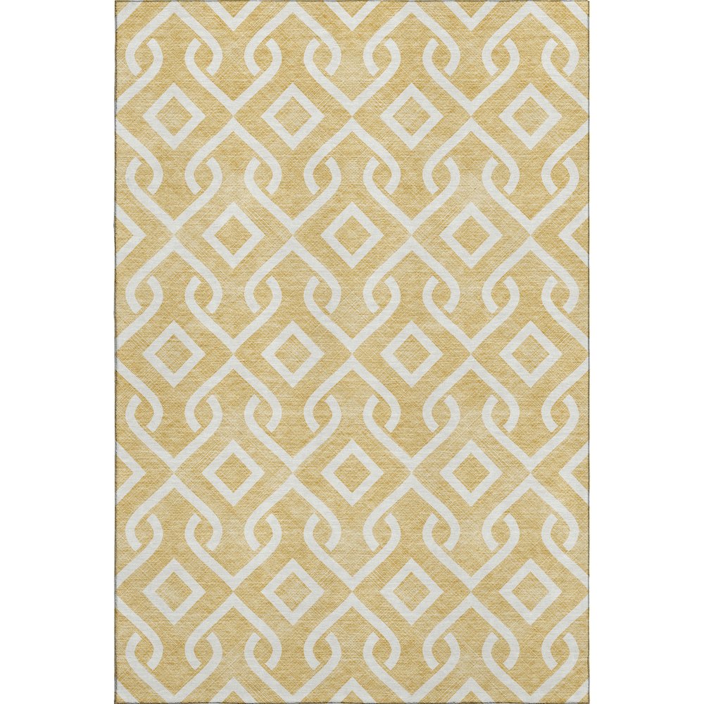 Premium Machine Washable Mayfield  Gold 2'6" x 3'10" Rug. Picture 1
