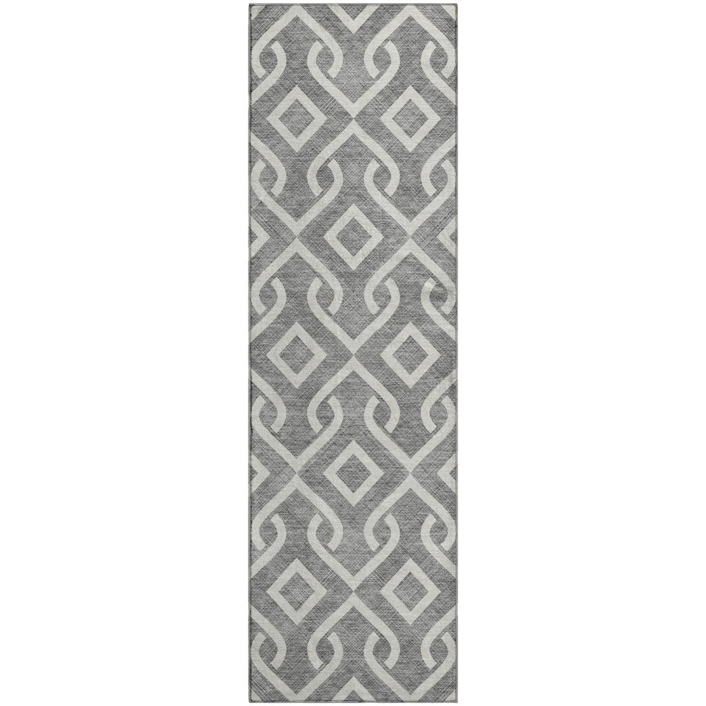 Premium Machine Washable Mayfield  Gray 2'3" x 7'6" Runner Rug. Picture 1