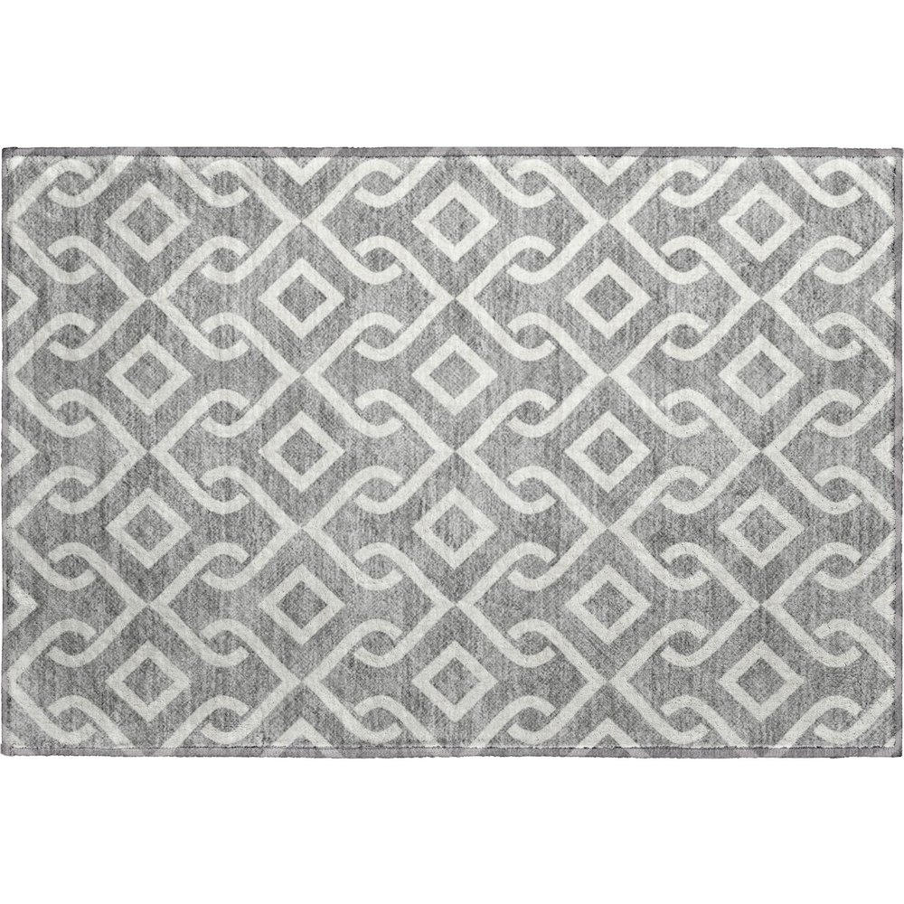 Premium Machine Washable Mayfield  Gray 1'8" x 2'6" Rug. Picture 1