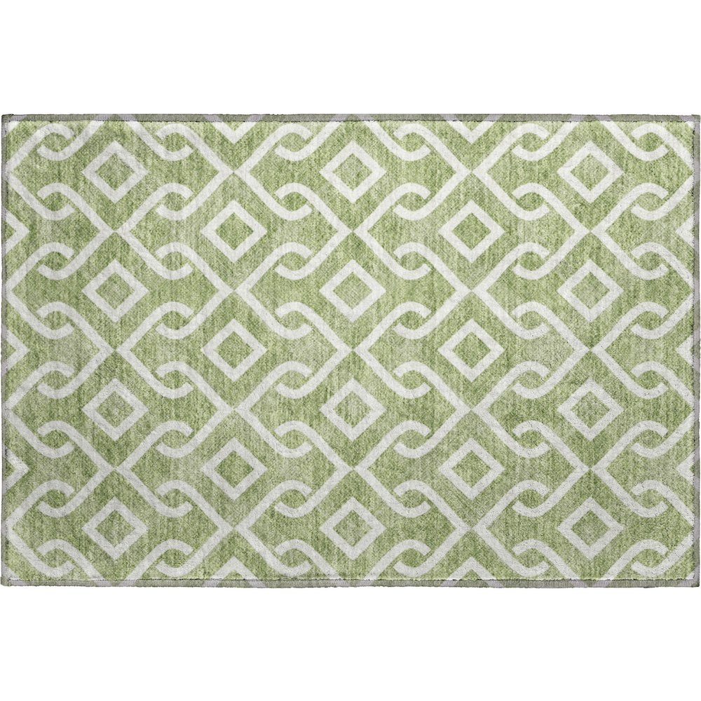 Premium Machine Washable Mayfield  Green 1'8" x 2'6" Rug. Picture 1
