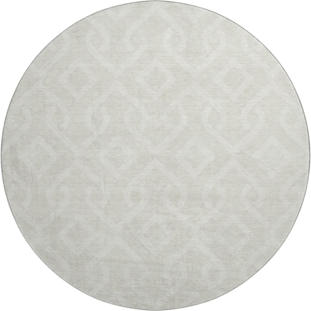 Premium Machine Washable Mayfield  Ivory 8' x 8' Round Rug. Picture 1