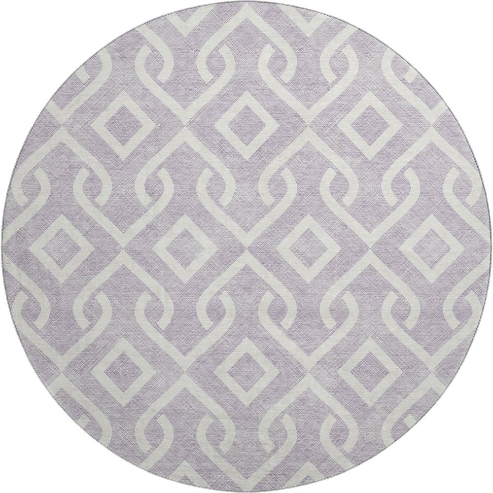 Premium Machine Washable Mayfield  Lavender 8' x 8' Round Rug. Picture 1