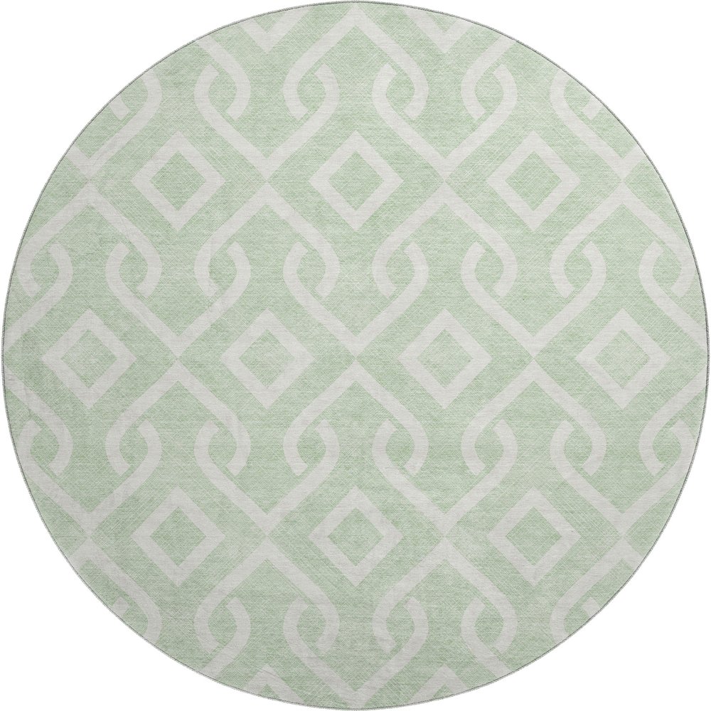 Premium Machine Washable Mayfield  Mint 8' x 8' Round Rug. Picture 1